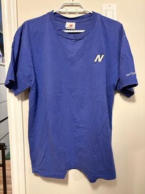 Vintage New Balance Men’s Blue Logo Tee